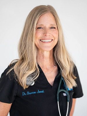 Dr. Shannon Jarrell - female veterinarian with long blonde hair